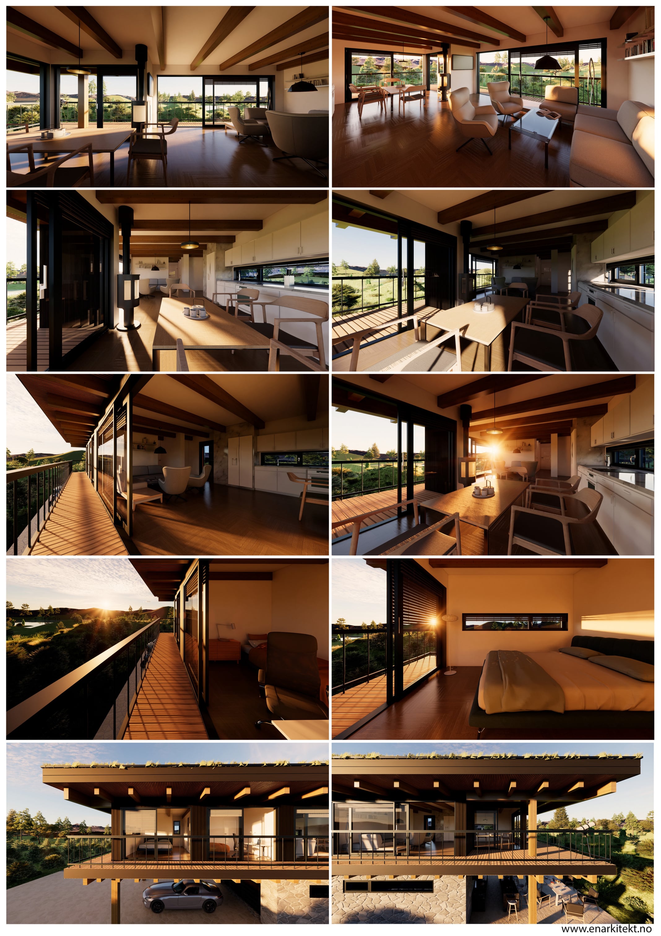 Fritidsbygg i naturen - Interiør dag